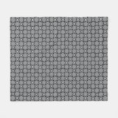 白黒モザイク フリースブランケット (正面(横))