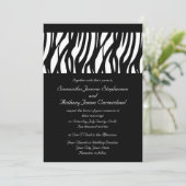 白黒モダニストのストライプ結婚式招待状 招待状 (スタンド正面)
