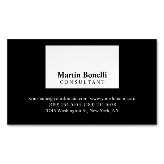 白黒モダニストプロフェッショナル名刺 マグネット名刺 (正面)