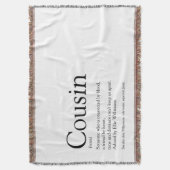 白黒モダンおもしろいのいとこクール スローブランケット (正面縦)