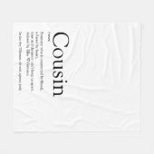 白黒モダンおもしろいのいとこクール フリースブランケット (正面(横))