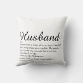 白黒モダンおもしろいの夫の定義 クッション (裏面)