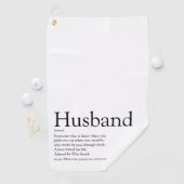 白黒モダンおもしろいの夫の定義 ゴルフタオル (インサイチュ)