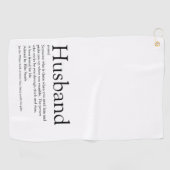 白黒モダンおもしろいの夫の定義 ゴルフタオル (横)