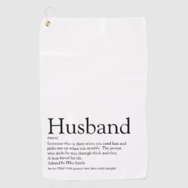 白黒モダンおもしろいの夫の定義 ゴルフタオル