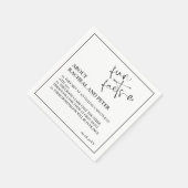 白黒モダンおもしろいファクトハートスクリプトカクテル スタンダードカクテルナプキン (角)