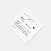 白黒モダンおもしろい事実書道結婚の スタンダードカクテルナプキン (角)