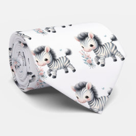 白黒モダンかわいいシマウマ ネクタイ
