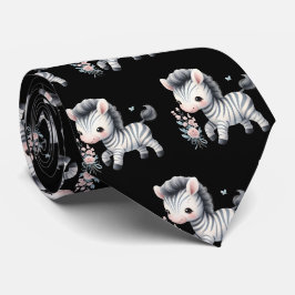白黒モダンかわいいシマウマ ネクタイ