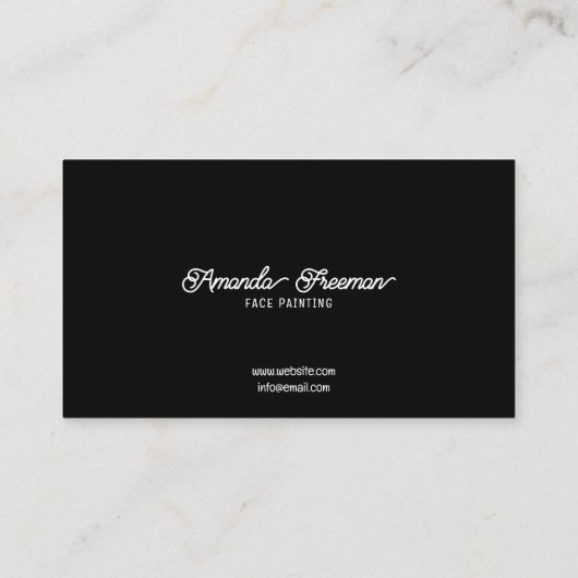 白黒モダンかわいい子ども顔画家 名刺 (裏面)