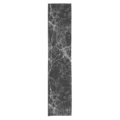 白黒モダンでフェイクな大理石パターン ショートテーブルランナー (正面)