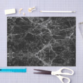 白黒モダンでフェイクな大理石パターン 薄葉紙 (クラフト)