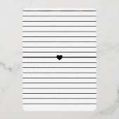 白黒モダンと金ゴールドカップルの赤ちゃんシャワー 箔招待状 (裏面)