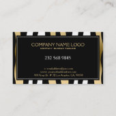 白黒モダンと金ゴールドゼブラ 名刺 (裏面)