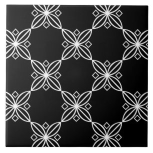 白黒モダンなアールデコTrivet タイル