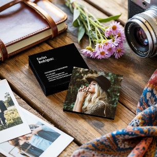 白黒モダンなカメラマンの写真のシンプル スクエア名刺