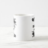 白黒モダンな花のアクセントの花嫁の叔母さん コーヒーマグカップ (中央)