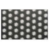 白黒モダンな花の生地 ファブリック (ヤード)
