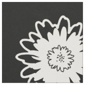 白黒モダンな花の生地 ファブリック (クローズアップ)