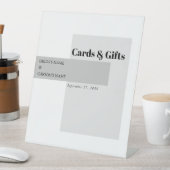 白黒モダンのウェディングカードとギフト 台座サイン (インサイチュ)