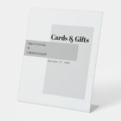 白黒モダンのウェディングカードとギフト 台座サイン (正面)