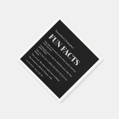 白黒モダンのカスタムおもしろいファクト結婚リスト スタンダードカクテルナプキン (角)