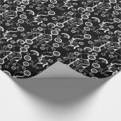 白黒モダンのガジェットデザイン ラッピングペーパー (角)