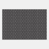 白黒モダンのクリスマスラッピング紙 ラッピングペーパーシート (正面)