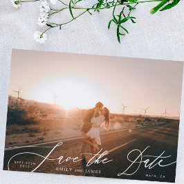 白黒モダンのシンプル写真結婚The セーブザデート