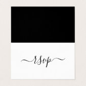 白黒モダンのスクリプシンプルト写真RSVPカード 名刺 (外部フラット)