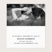 白黒モダンのスクリプシンプルト写真RSVPカード 名刺 (内部フラット)