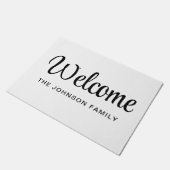 白黒モダンのスクリプトへようこそ ドアマット (アングル)