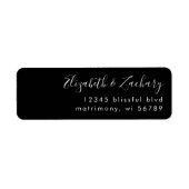 白黒モダンのスクリプト差出人住所 ラベル (正面)