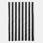 白黒モダンのストライプ キッチンタオル (縦)