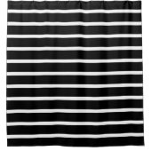白黒モダンのストライプ シャワーカーテン (正面)