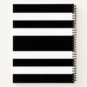 白黒モダンのストライプ ノートブック (裏面)