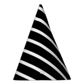 白黒モダンのストライプ パーティーハット (右)