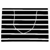 白黒モダンのストライプ ラージペーパーバッグ (正面)