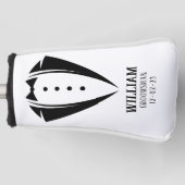 白黒モダンのタキシードのグルマンギフト ゴルフヘッドカバー (正面)