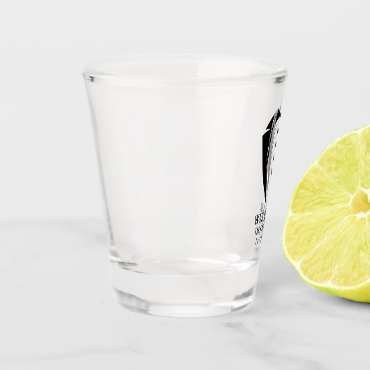 白黒モダンのタキシードのグルマンギフト ショットグラス (左)