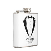 白黒モダンのタキシードのグルマンギフト フラスク (右)