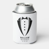 白黒モダンのタキシードのグルマンギフト 缶クーラー (缶裏面)