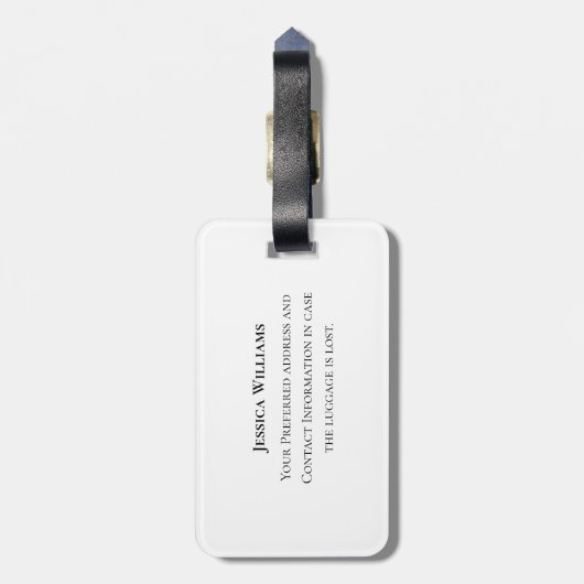 白黒モダンのダルマチア犬のスポットパターン ラゲッジタグ (裏面縦)