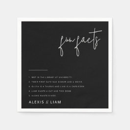 白黒モダンのナプキ結婚ンス スタンダードカクテルナプキン