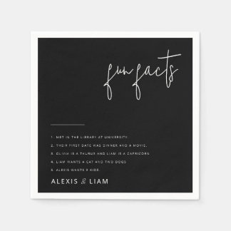 白黒モダンのナプキ結婚ンス スタンダードカクテルナプキン