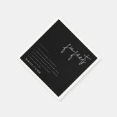 白黒モダンのナプキ結婚ンス スタンダードカクテルナプキン (角)