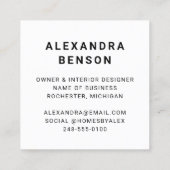 白黒モダンのビジネスカスタムロゴ スクエア名刺 (裏面)