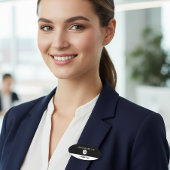 白黒モダンのビジネスシンプルロゴ採用 名札