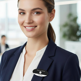 白黒モダンのビジネスシンプルロゴ採用 名札