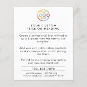 白黒モダンのビジネスロゴのプロモーション チラシ (裏面)